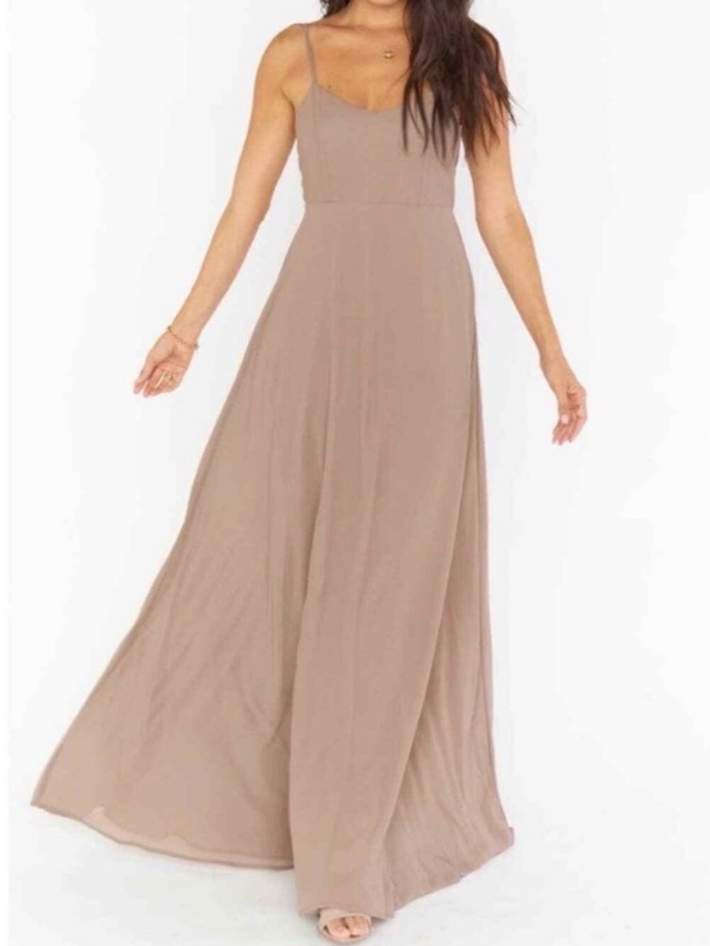 Show Me Your MuMu Taupe Spaghetti-Strap Faith Maxi Dress - Picture 2 of 16
